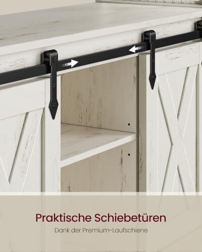 Sideboard Kitchen Cabinet Storage Cabinet with 2 Sliding Doors Adjustable Shelves