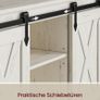Sideboard Kitchen Cabinet Storage Cabinet with 2 Sliding Doors Adjustable Shelves Image 5