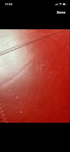Large leather sold wood footstool