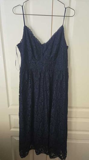 Brand new Classic Navy Blue Lace Dress- Elegant & Timeless