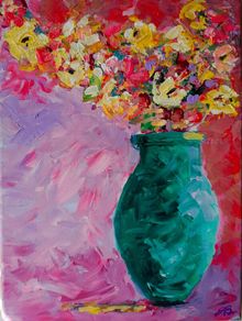 Floral themed 12 x 16 inch acrylic paintings on canvas panel, varnished. Original art by seller.