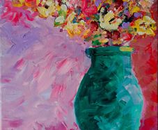 Floral themed 12 x 16 inch acrylic paintings on canvas panel, varnished. Original art by seller.