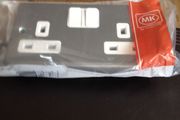 Twin switched MK sockets for sale