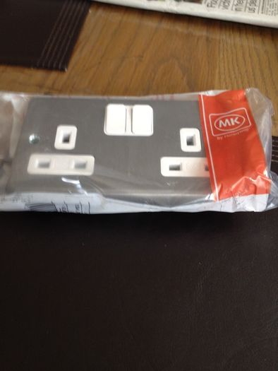 Twin switched MK sockets for sale