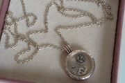 Pandora floating locket necklace with three petite charms very good condition fully hallmarked