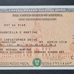 100 Dollar United States Savings Bond 1999