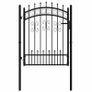 Fence Gate with Spear Top Black 103x125 cm Image 3