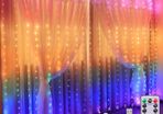 Curtain Fairy Waterproof Curtain Lights USB Fairy String Lights 3Mx2.8M, LED Window Lights, Remote Control, 280LED RGB Curtain Light for Bedroom Outdoor Indoor Christmas Decoration