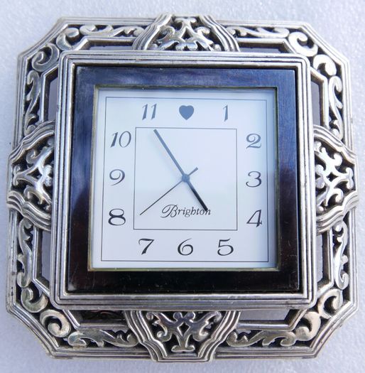 Brighton Tango Square Silver Plated Desk Clock