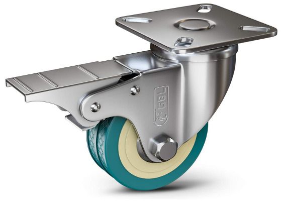 Castor Wheels with Brake Heavy Duty Swivel Wheels for Furniture 50mm + Screws 200KG