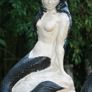 Vintage Garden Decor Mermaid Sculpture figurine Nautical Decor Image 5