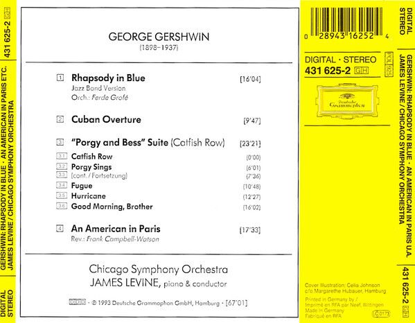 Free Postage. George Gershwin. Rhapsody In Blue. An American In Paris. CD.