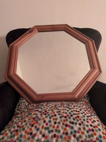 Mirror - Hexagonal wooden frame