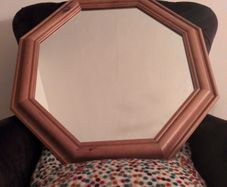 Mirror - Hexagonal wooden frame