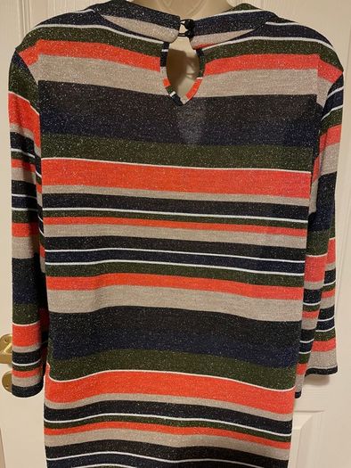 Sparkly Retro-Look Colourful Top (Size 14)