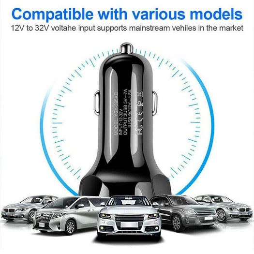 QC 3.0 Car Triple USB Phone Quick Charger 30W (Brand New/Warranty)