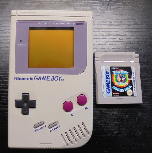 GameBoy Original Classic DMG-01 with New Glass Lens + Tiny Toons