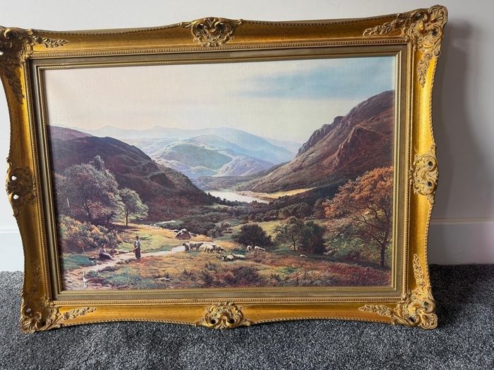 Pair of Huge Vintage Framed Artworks (105x75cm) - Matching Luxury Frames