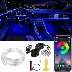 Phone App Control Car Interior Led Light Strip, 6 Way, 6M