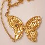 New Beautiful Sterling Silver Two Tone Gold Plated Necklace Image 2