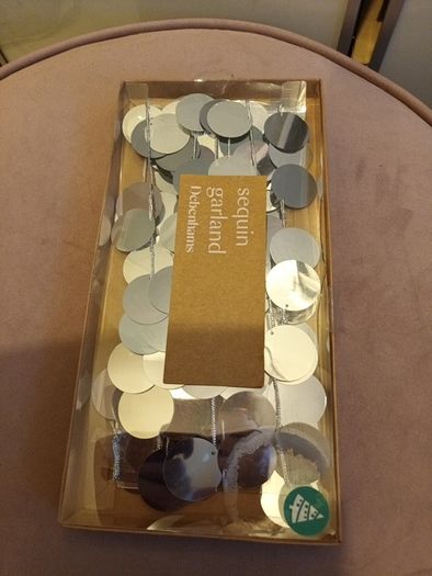 Silver sequin christmas garland