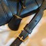 Michael Kors Nouveau Hamilton Medium Zip Satchel Crossbody Navy Faux leather Image 5