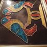 Good sized Vintage Framed String Art Two Love Birds Image 9