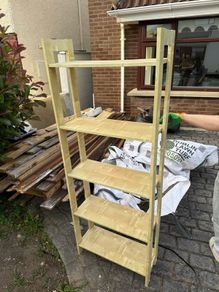 Wooden shelves