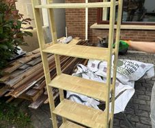 Wooden shelves