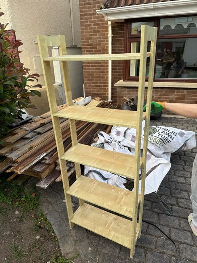 Wooden shelves