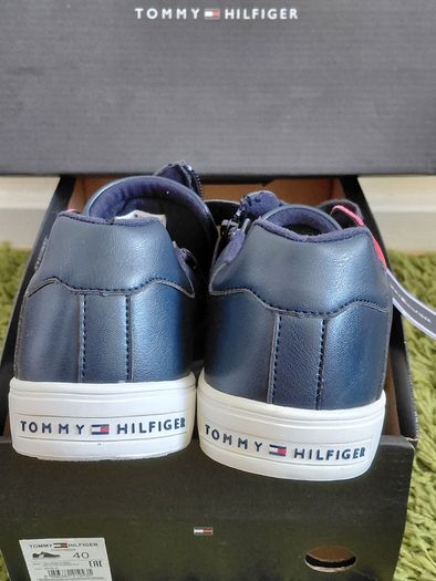 Tommy Hilfiger Unisex Leather Footwear Low Cut Lace-Up Sneaker Blue UK-6.5/EUR-40 Style:T3B4-30509-0739800-/Blue-2024