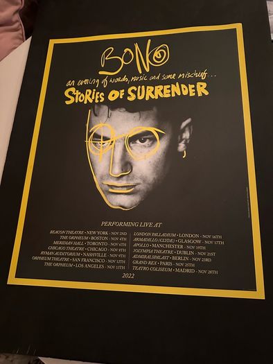 Bono stories of surrender official poster / as new U2