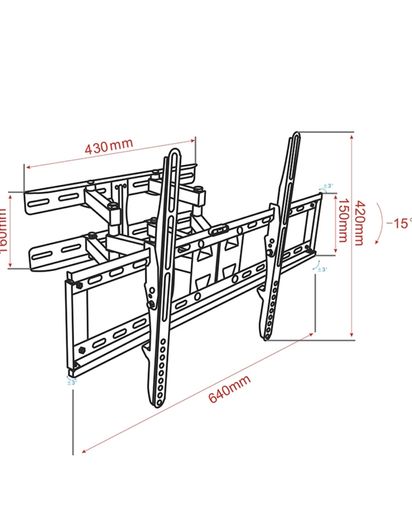 Tv Wall Mount Bracket Tilt Swivel 30-70"