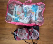Pink Roller Skates + Pads
