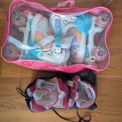 Pink Roller Skates + Pads