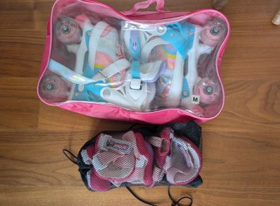 Pink Roller Skates + Pads