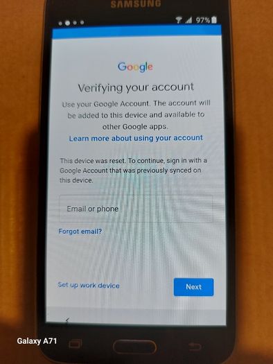 Samsung Galaxy J3 (6), in excellent cosmetic condition, FRP google Locked