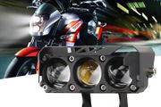 1PC Motorcycle Motorbike LED Spotlight Dual Colour Hi/Low Beam Fog Lamps for Car Trucks SUV UTV 12V 24VMini Lens Headlight Driving Light