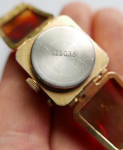 Vintage womens amber cocktail watch. Russian Watch Ladies CHAIKA