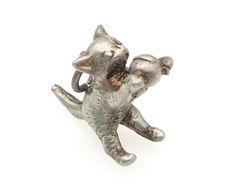 Vintage Cat Silver Charm