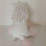 White and Pink Plush Unicorn with Glitter Horn and Pink Accessories Image 3