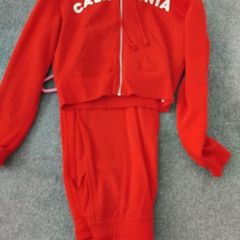 Bershka red Tracksuit top large, bottoms size large