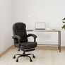 Massage Office Chair for Home Office, Desk Chair 77 cm High Back 150 Recliner Tilt Function Padded Swivel Fabric Black Image 2
