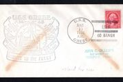 1936 USA USS Grebe (Clemson-class destroyer in the United States Navy) with a cancel of 17th March 1936 with "Eire Go Bragh" (Ireland forever) slogan on 2c Washington stamp