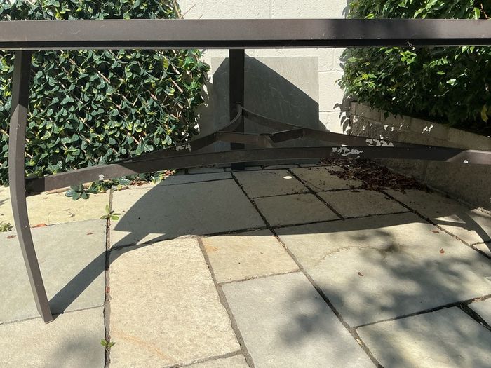 Black top Aluminium Frame Garden Table.