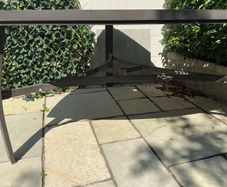 Black top Aluminium Frame Garden Table.
