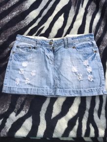 denim mini skirt