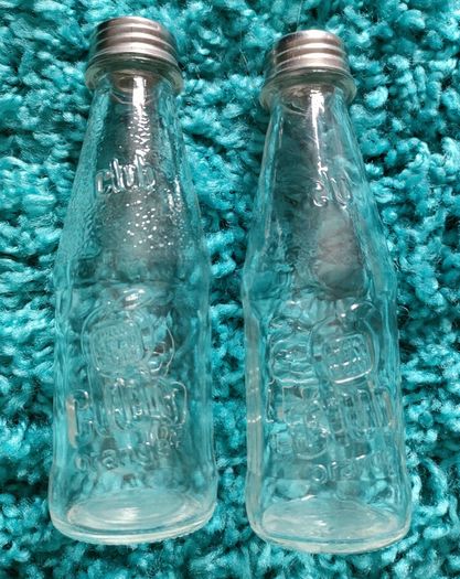 Club orange salt and pepper shaker