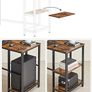 Computer Desk, L-Shaped Corner Desk, Gaming Desk, Workstation with 2 Storage Shelves for Home Office, Space-Saving, Easy to Assemble, Rustic Brown and Black Image 4