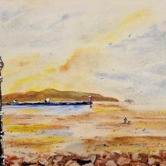 sandymount beach watercolour